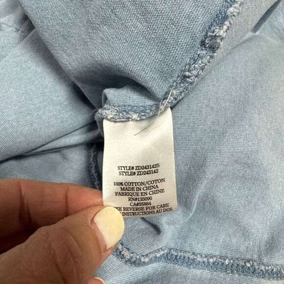 Z SUPPLY WOMEN’S Blue PAXTON KNIT DENIM JERSEY MINI DRESS Size Large - Picture 7 of 8